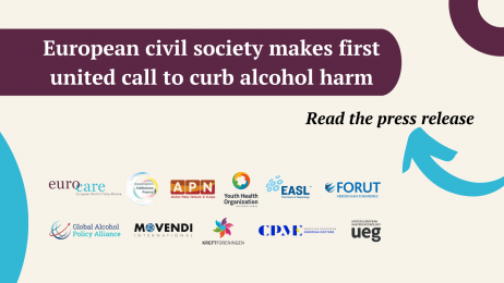PRESS RELEASE: European civil society makes first united call to curb alcohol harm